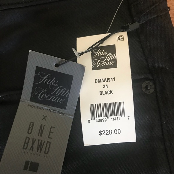 Saks Fifth Avenue Men’s black jeans 34x32 NWT - Picture 3 of 4